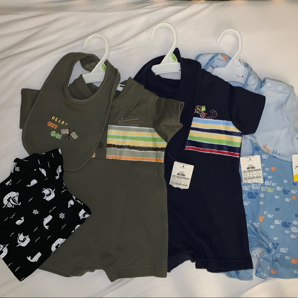 Short sleeve/shorts rompers+1 pirate onesie BUNDLE